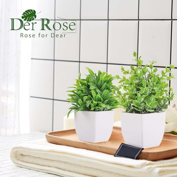 4 Pack Small Fake Plants Mini Artificial Faux Plants in Pots for Home Office Bed - Picture 6 of 6